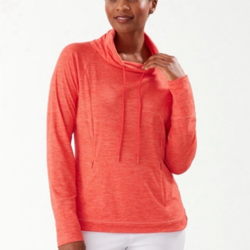 Tommy Bahama Coral Funnel Neck Pullover Sweater Summer Beach Comfort Medium